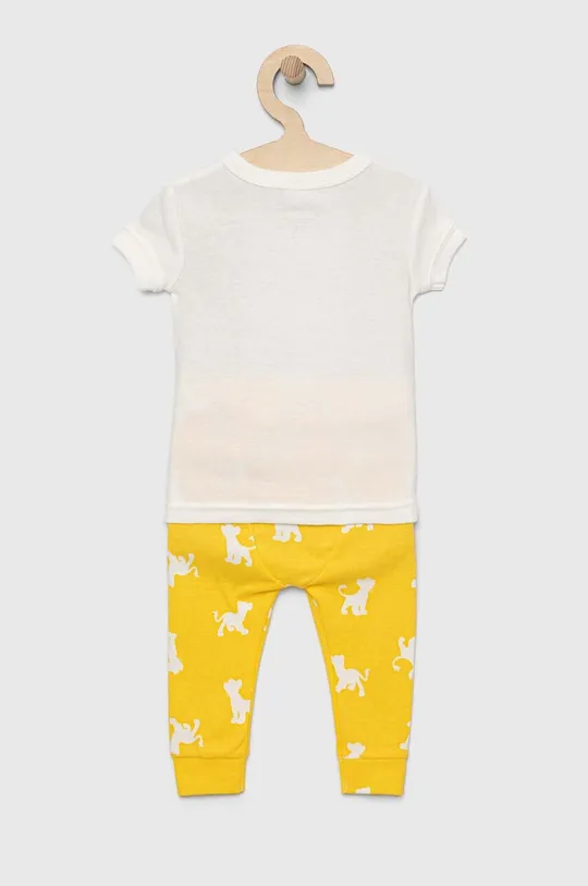 Dječja pamučna pidžama GAP zlatna