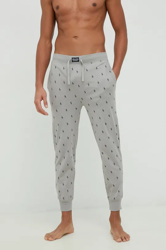 siva Bombažne pižama hlače Polo Ralph Lauren Moški