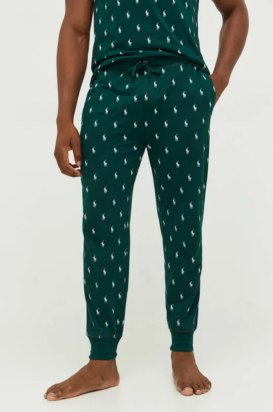 Bombažne pižama hlače Polo Ralph Lauren zelena