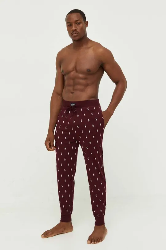 burgundské Bavlnené pyžamové nohavice Polo Ralph Lauren Pánsky