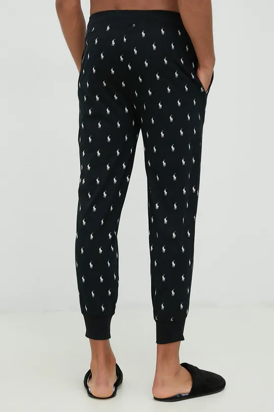 Βαμβακερό παντελόνι πιτζάμα Polo Ralph Lauren μαύρο