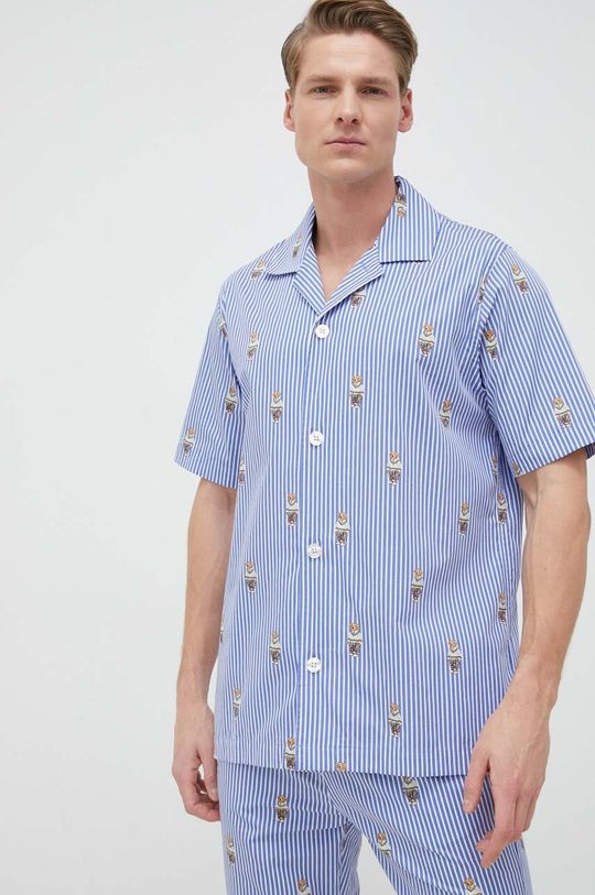 Βαμβακερές πιτζάμες Polo Ralph Lauren μπλε
