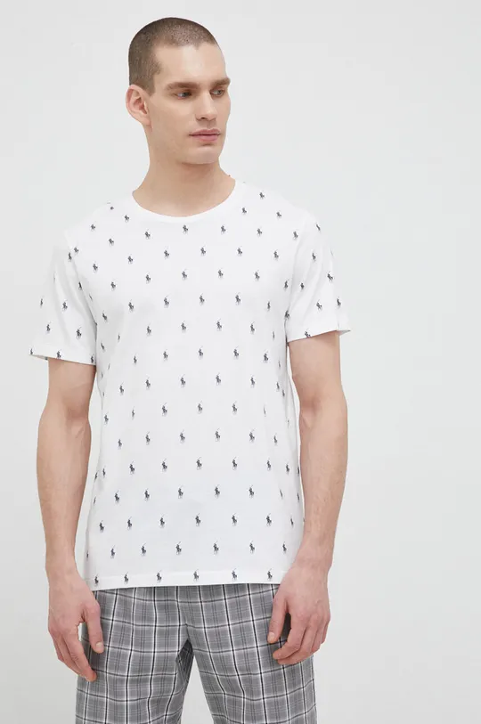 bela Bombažen pižama t-shirt Polo Ralph Lauren Moški