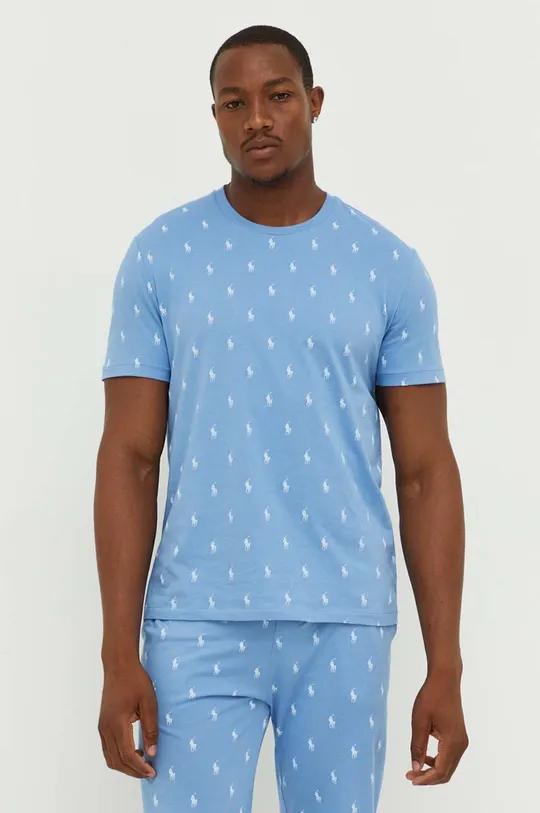 modrá Bavlnené pyžamové tričko Polo Ralph Lauren Pánsky