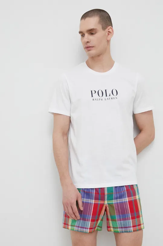 biela Bavlnené pyžamové tričko Polo Ralph Lauren Pánsky