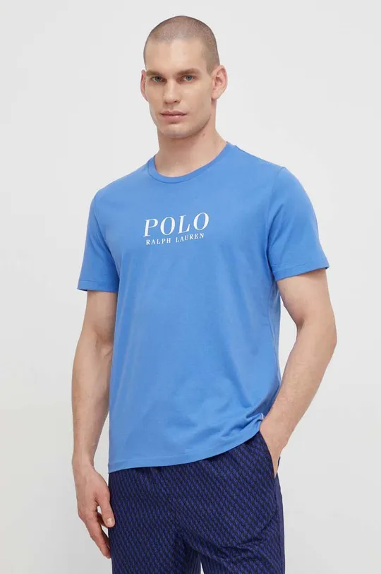 μπλε Βαμβακερή πιτζάμα μπλουζάκι Polo Ralph Lauren Ανδρικά