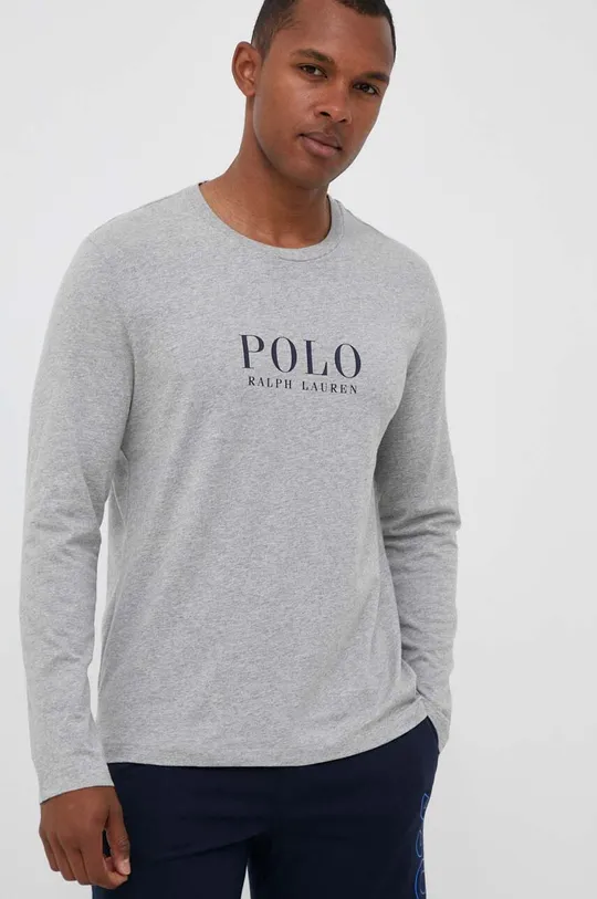 Pamučna majica dugih rukava za spavanje Polo Ralph Lauren 100% Pamuk