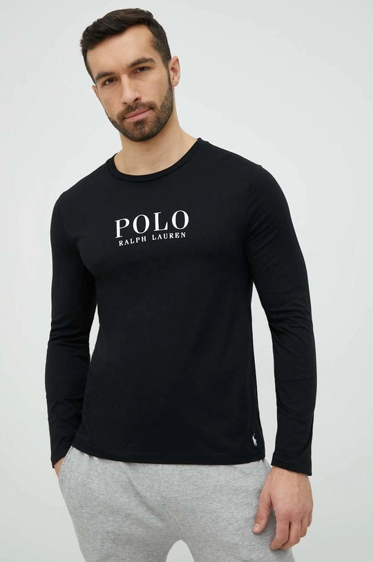 czarny Polo Ralph Lauren longsleeve piżamowy bawełniany