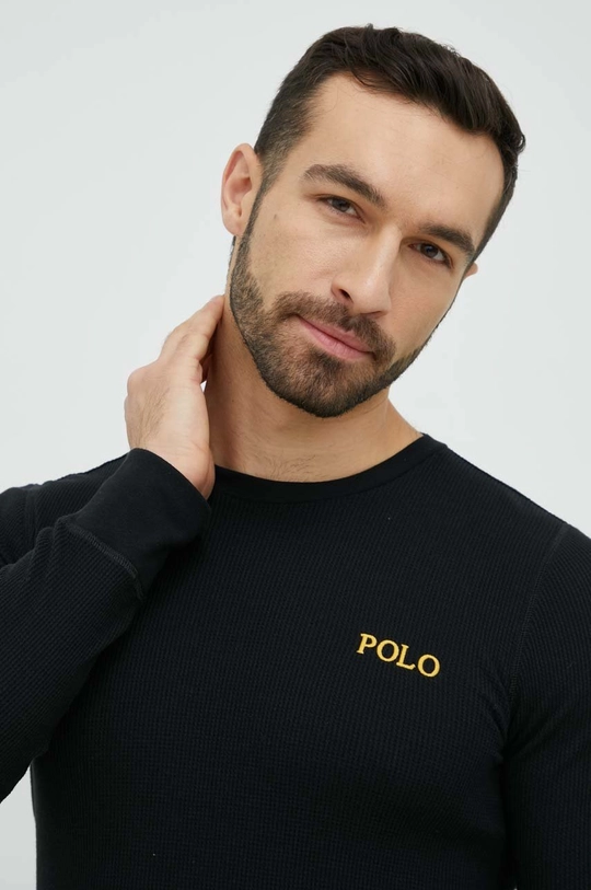 čierna Pyžamové tričko s dlhým rukávom Polo Ralph Lauren