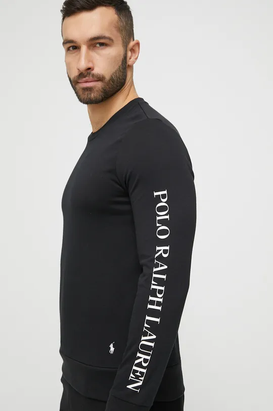 crna Homewear majica dugih rukava Polo Ralph Lauren