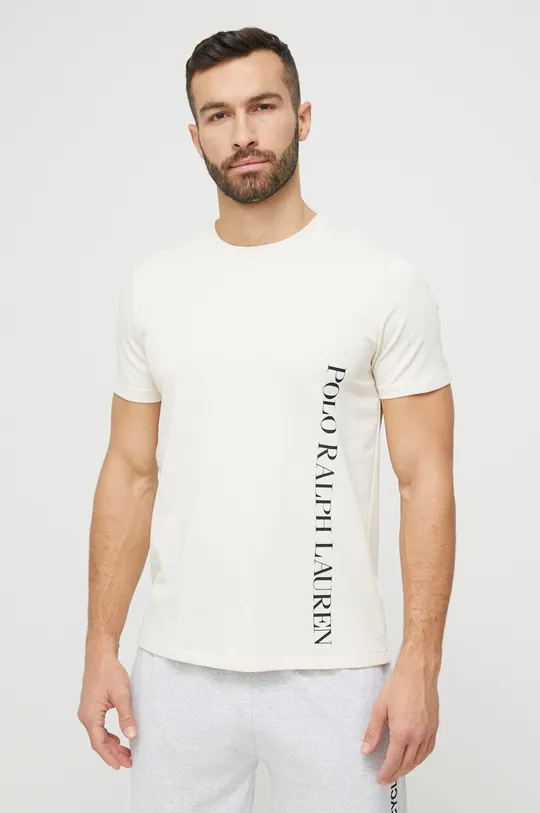beżowy Polo Ralph Lauren t-shirt piżamowy