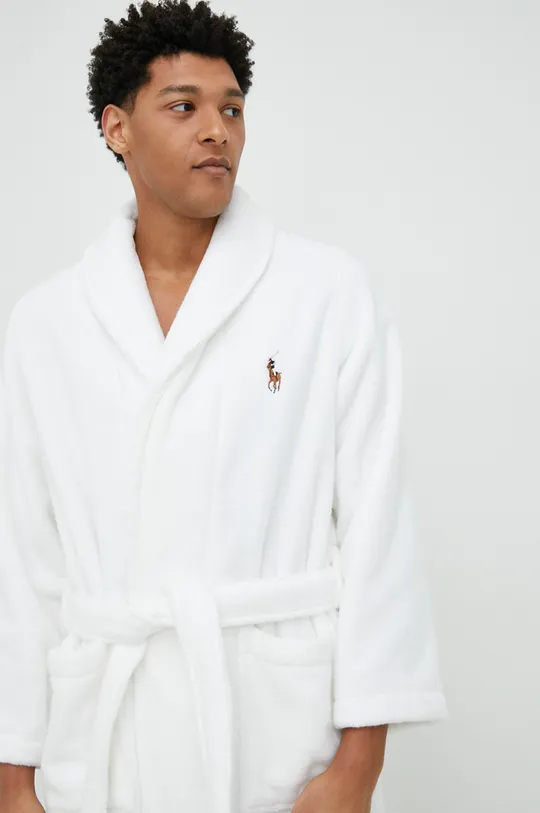 λευκό Βαμβακερό μπουρνούζι Polo Ralph Lauren