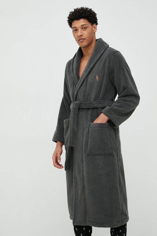 Polo Ralph Lauren szlafrok bawełniany jasny szary