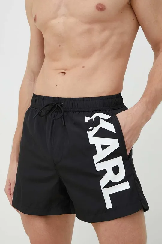 čierna Plavkové šortky Karl Lagerfeld Pánsky