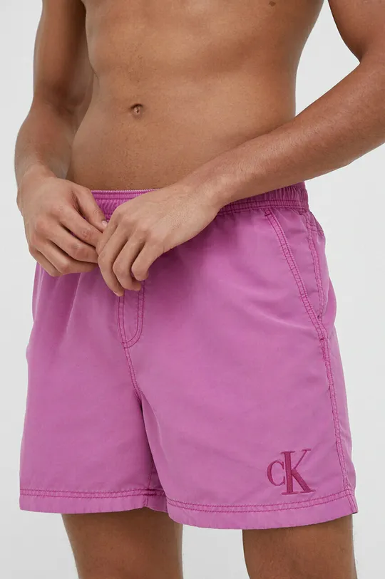 fioletowy Calvin Klein szorty kąpielowe Męski