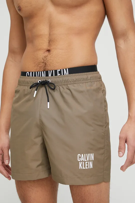 hnedá Plavkové šortky Calvin Klein Pánsky