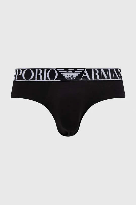 Slipy Emporio Armani Underwear 2-pak  Základná látka: 95 % Bavlna, 5 % Elastan Podšívka: 95 % Bavlna, 5 % Elastan Lepiaca páska: 66 % Polyester, 24 % Polyamid, 10 % Elastan