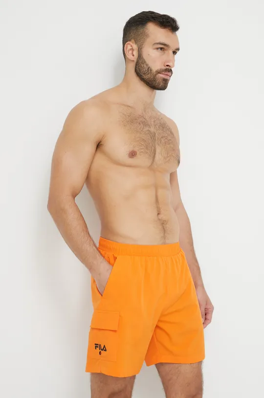 oranžová Plavkové šortky Fila Pánsky