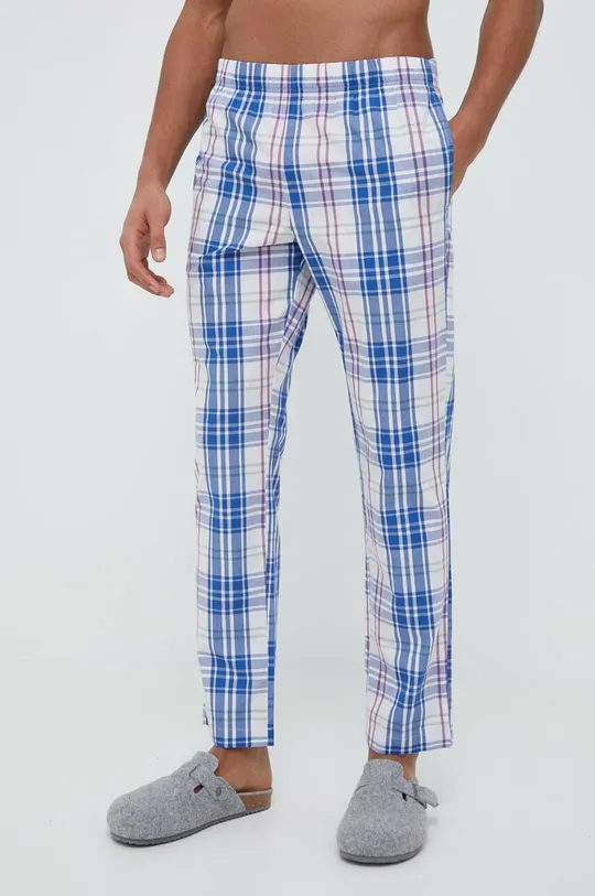 niebieski United Colors of Benetton spodnie piżamowe bawełniane Męski