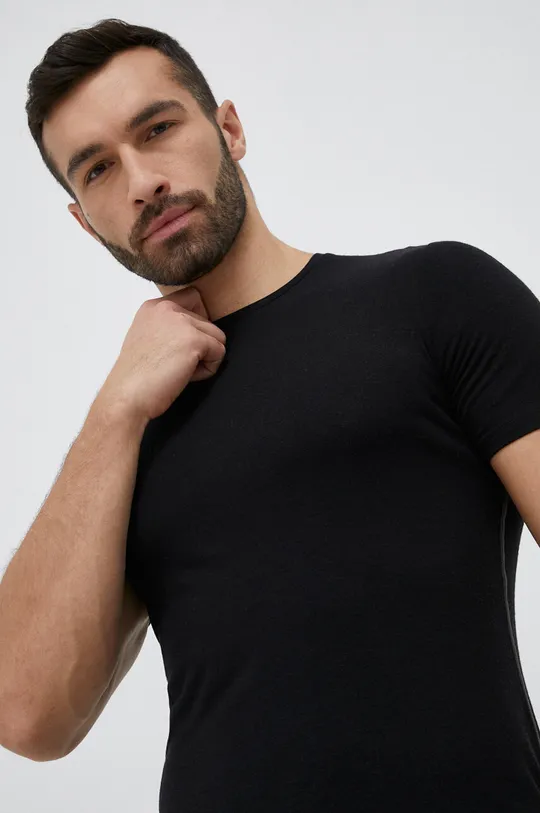 czarny Icebreaker t-shirt funkcyjny Anatomica Męski