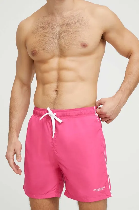 Armani Exchange pantaloncini da bagno rosa