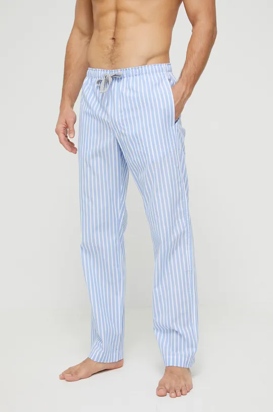GAP spodnie piżamowe bawełniane niebieski