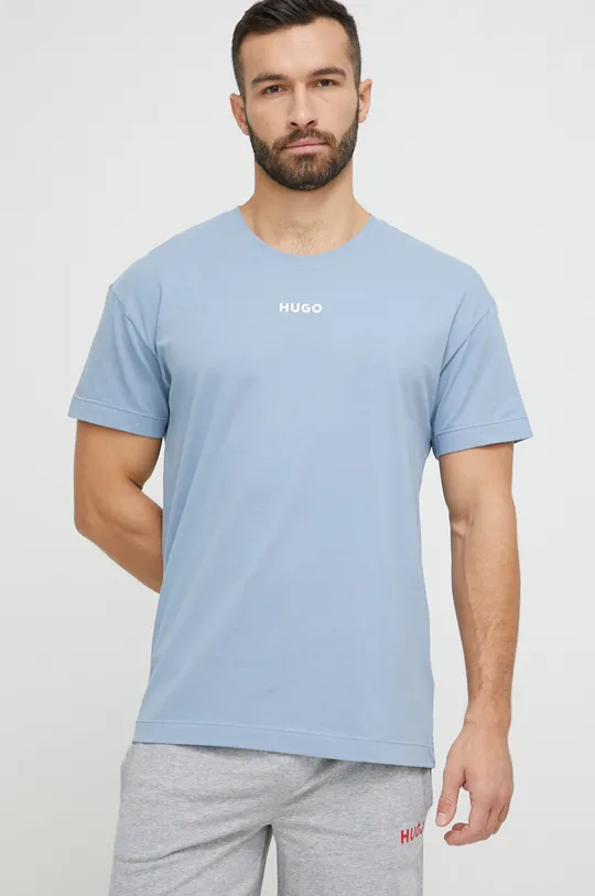 niebieski HUGO t-shirt piżamowy