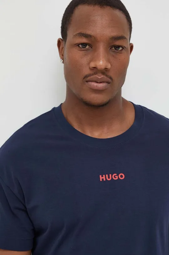 granatowy HUGO t-shirt piżamowy Męski