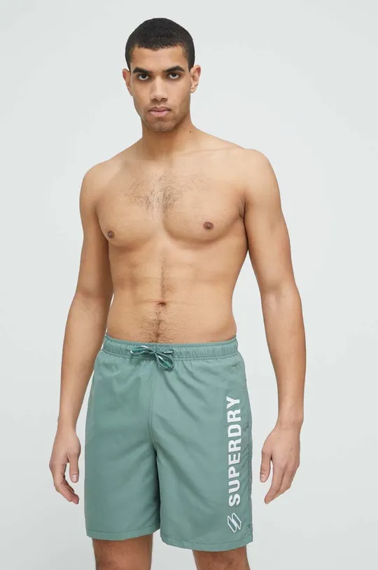 Kratke hlače za kupanje Superdry zelena