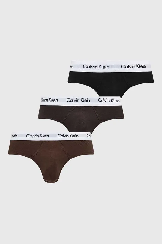 hnedá Slipy Calvin Klein Underwear 3-pak Pánsky