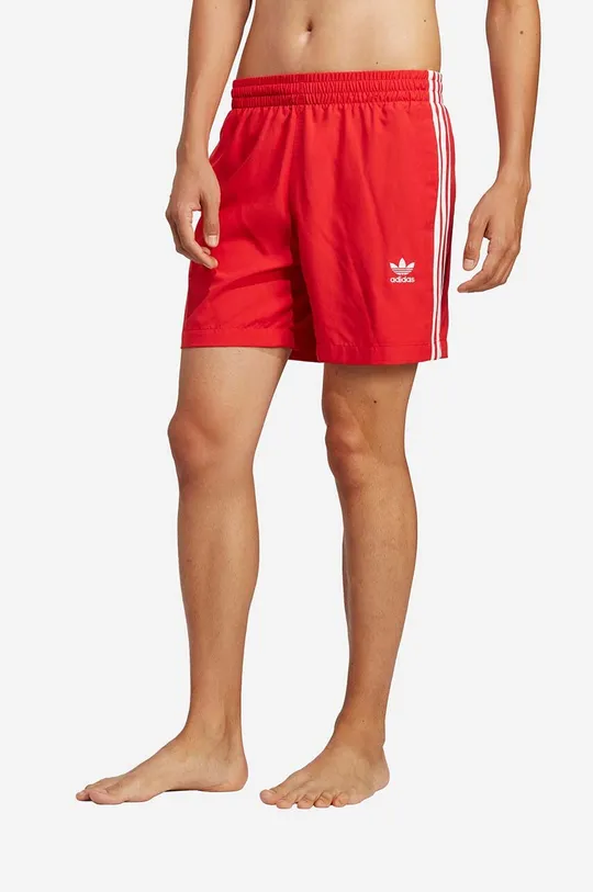 czerwony adidas Originals kąpielówki Adicolor 3-Stripes Męski