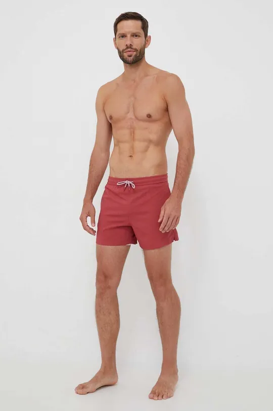 Kopalne kratke hlače Abercrombie & Fitch rdeča
