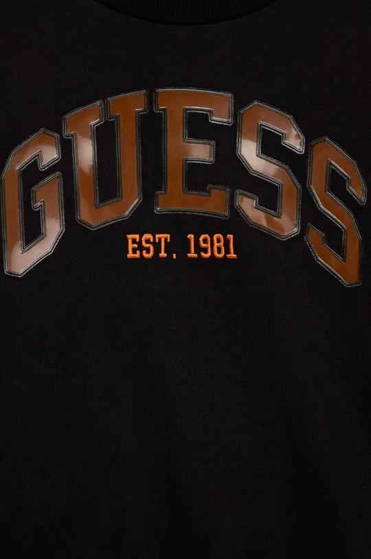 μαύρο Παιδική βαμβακερή μπλούζα Guess
