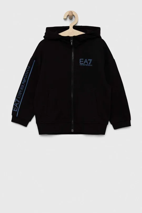μαύρο Παιδική βαμβακερή μπλούζα EA7 Emporio Armani Για αγόρια