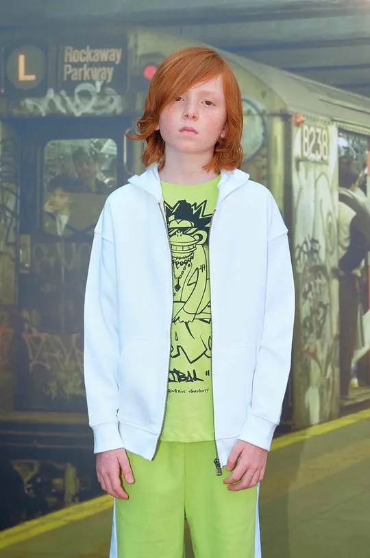 λευκό Παιδική βαμβακερή μπλούζα Sisley Για αγόρια