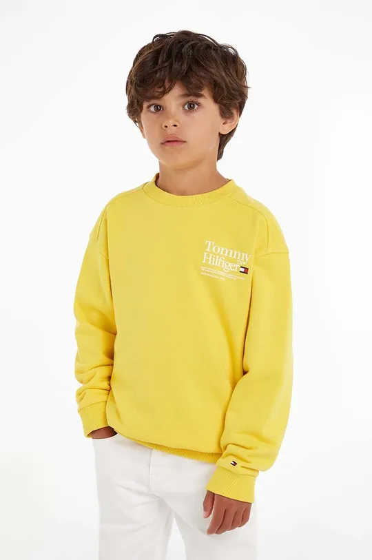 rumena Otroški pulover Tommy Hilfiger Fantovski