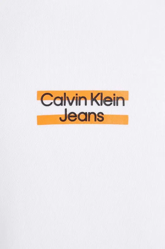 bela Otroški bombažen pulover Calvin Klein Jeans