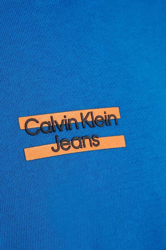 modra Otroški bombažen pulover Calvin Klein Jeans