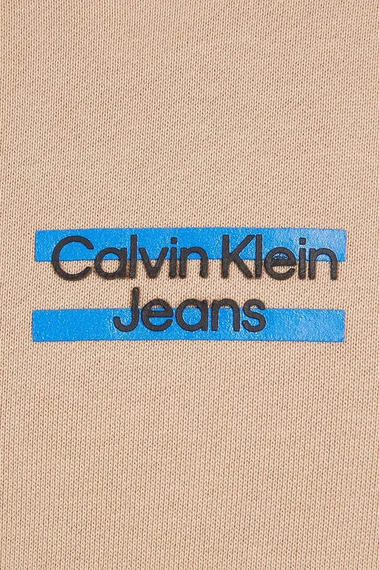brązowy Calvin Klein Jeans bluza bawełniana dziecięca