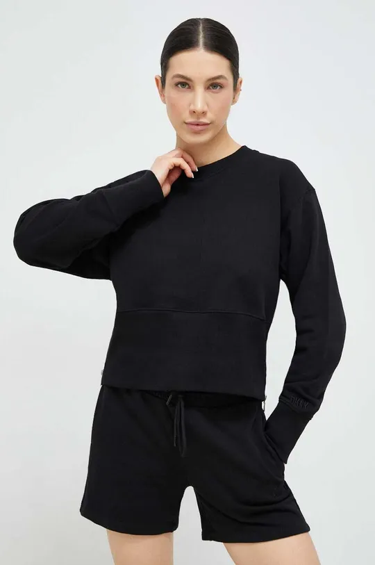 Βαμβακερή μπλούζα DKNY μαύρο