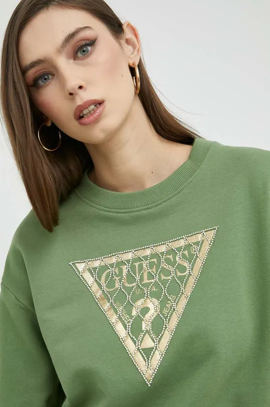 πράσινο Βαμβακερή μπλούζα Guess