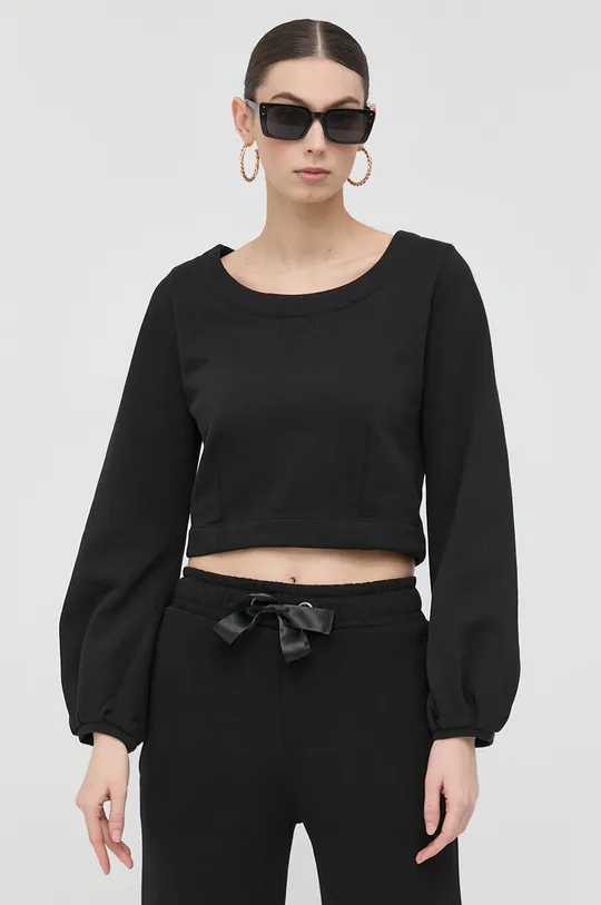 μαύρο Βαμβακερή μπλούζα Guess Γυναικεία