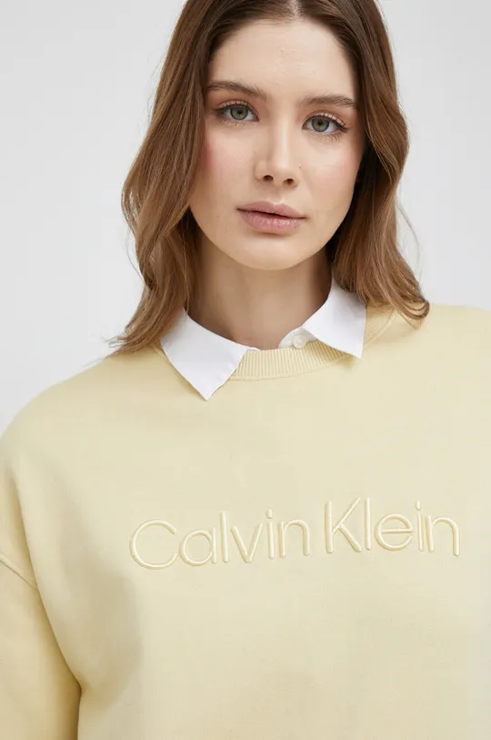 beige Calvin Klein felpa in cotone