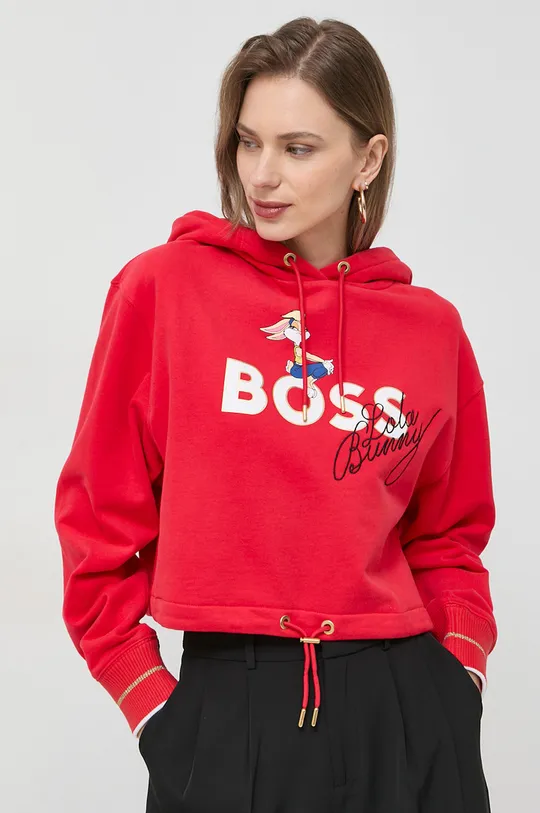 czerwony BOSS bluza x Looney Tunes