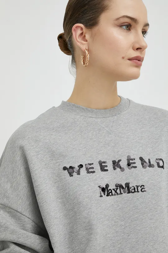 siva Bombažen pulover Weekend Max Mara Ženski