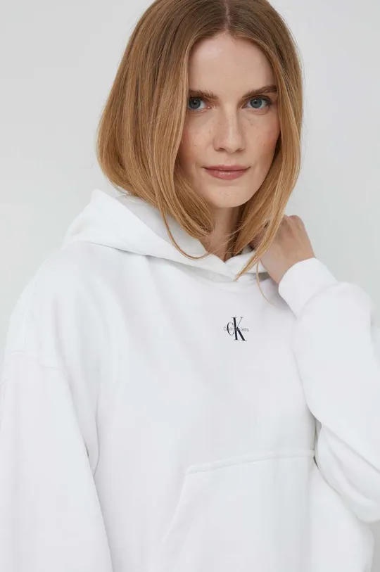 λευκό Βαμβακερή μπλούζα Calvin Klein Jeans