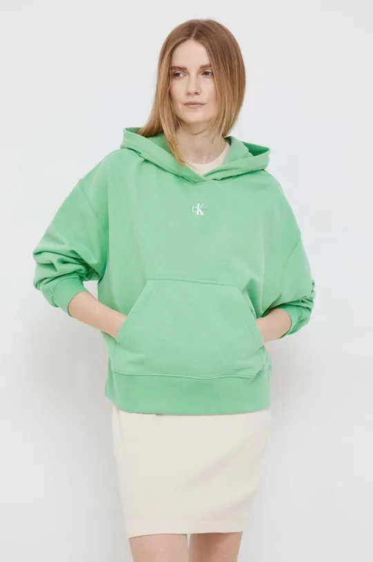 зелений Бавовняна кофта Calvin Klein Jeans Жіночий