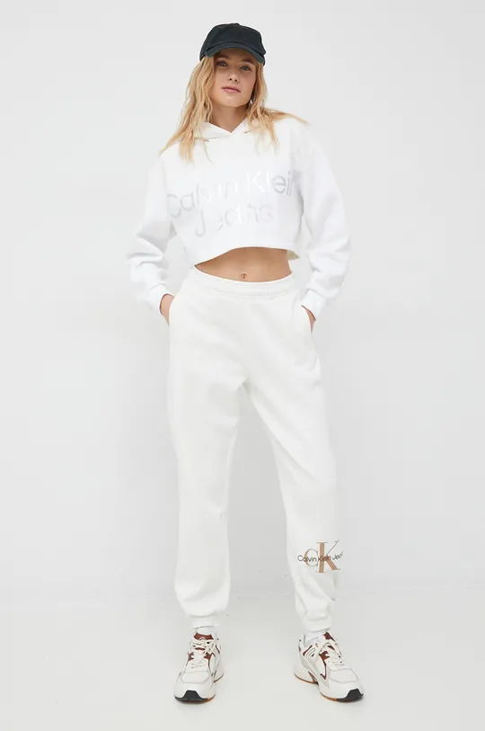 Dukserica Calvin Klein Jeans bijela