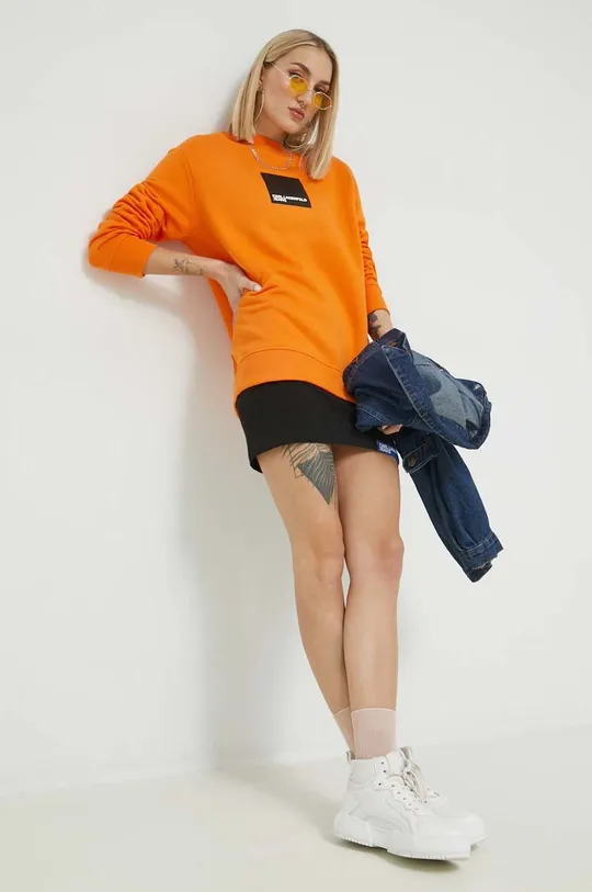 Mikina Karl Lagerfeld Jeans oranžová