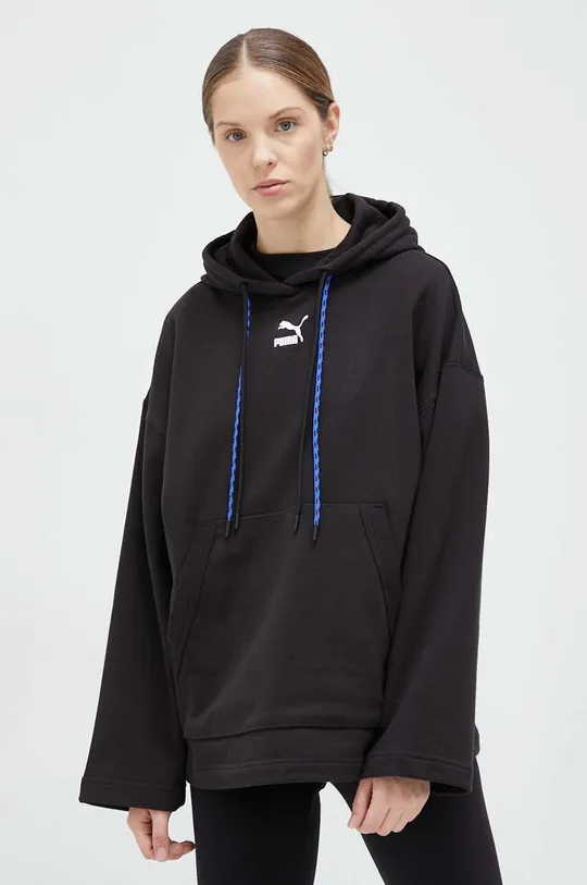 črna Bombažen pulover Puma Ženski